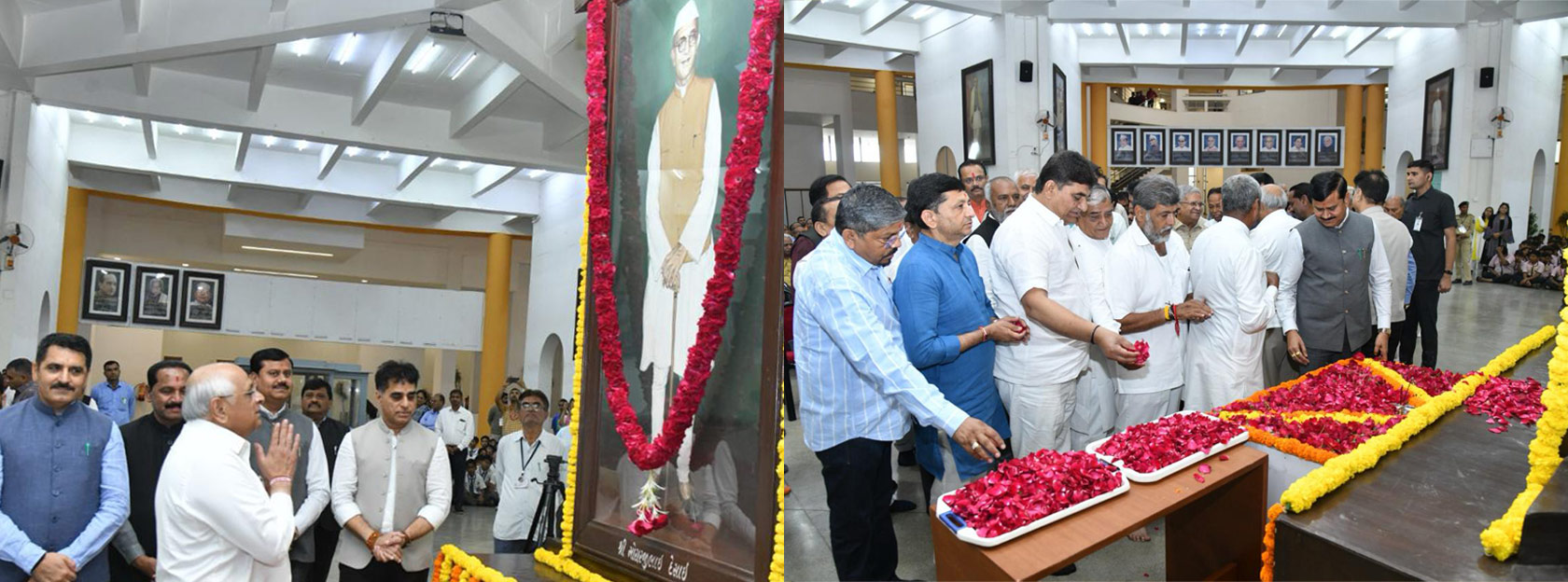 Chief Minister Paid Floral Tributes To Late PM Shri Morarji Desai On His 129th Birth Anniversary At The State Assembly